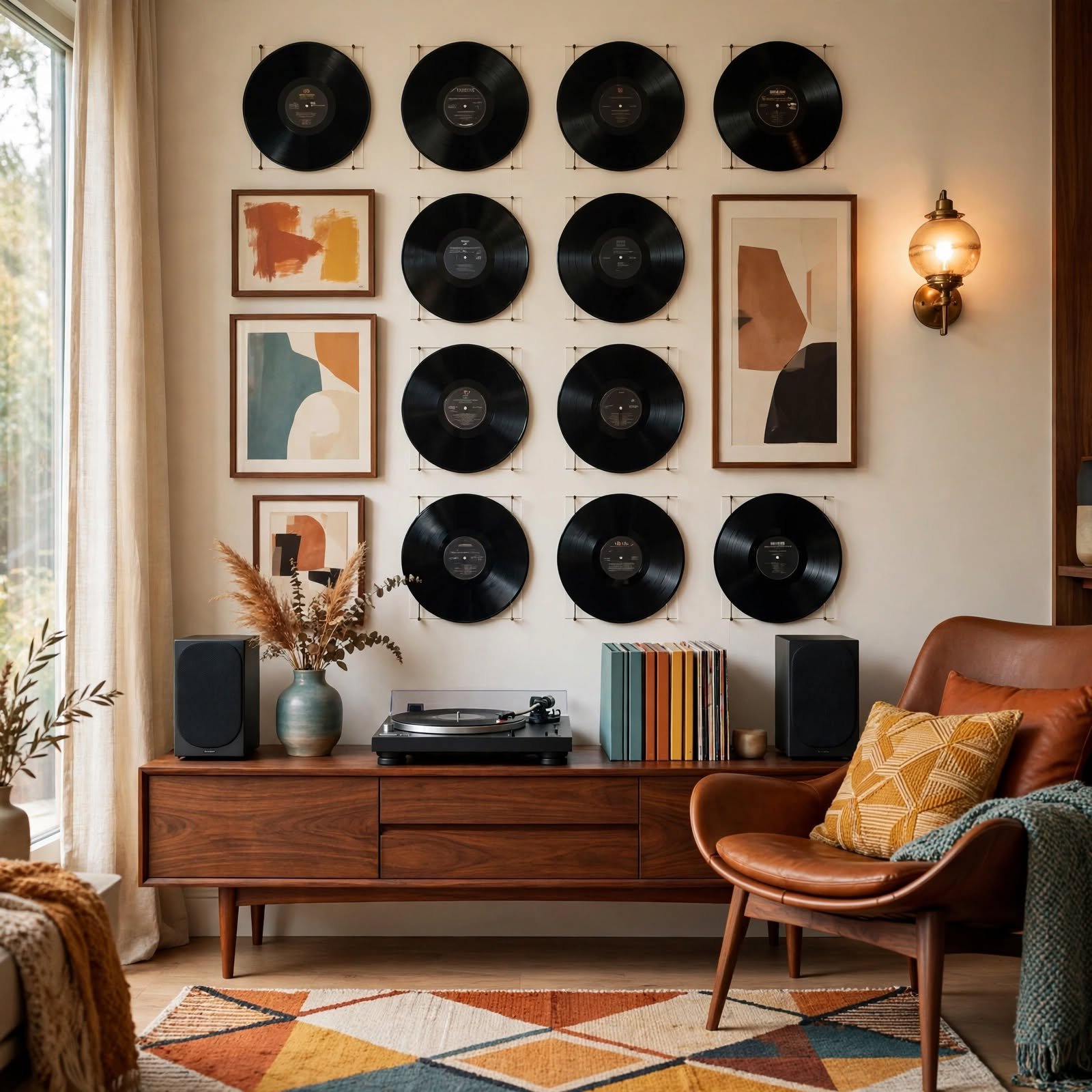 12. Vinyl Record Wall Display for Room Wall Decor