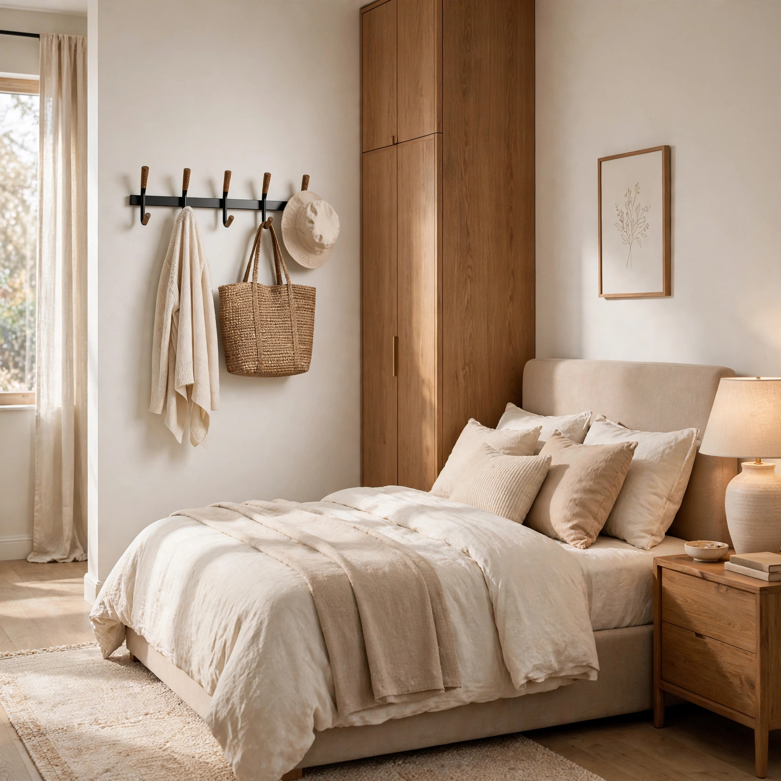12. Wall-Mounted Coat Rack for Room Decor Ideas Bedroom
