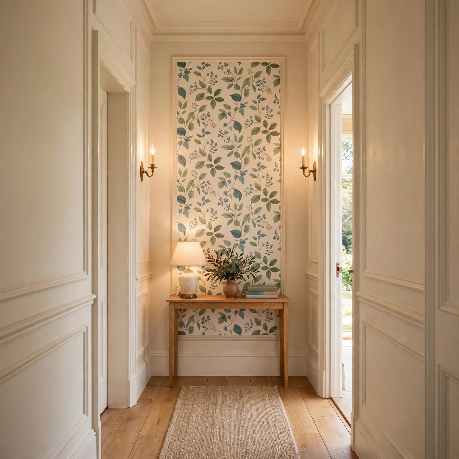 12. Wallpaper Runner Accent Strip for Hallway Wall Decor Ideas