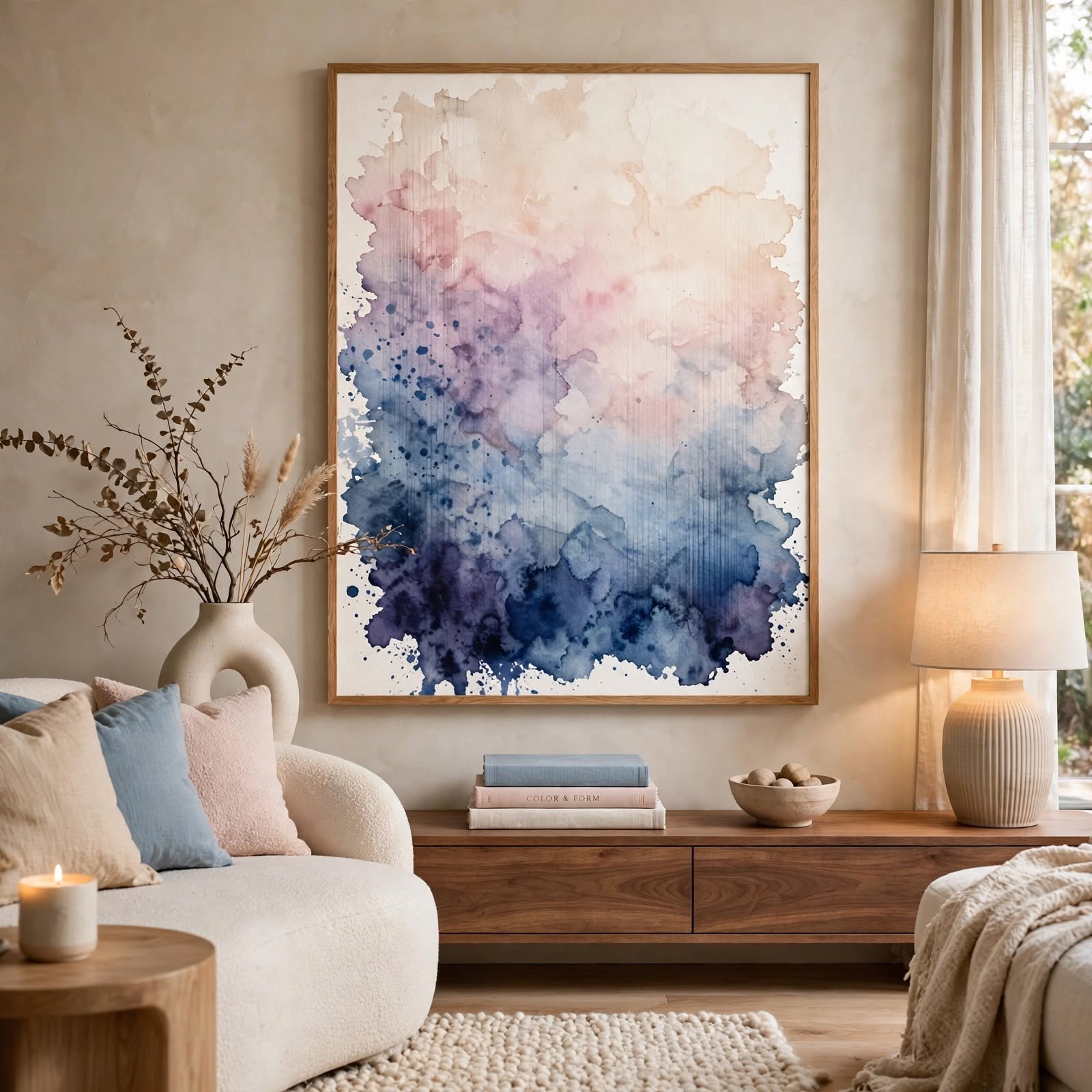 14. Watercolor Wash Ombre Canvas for Wall Decor DIY