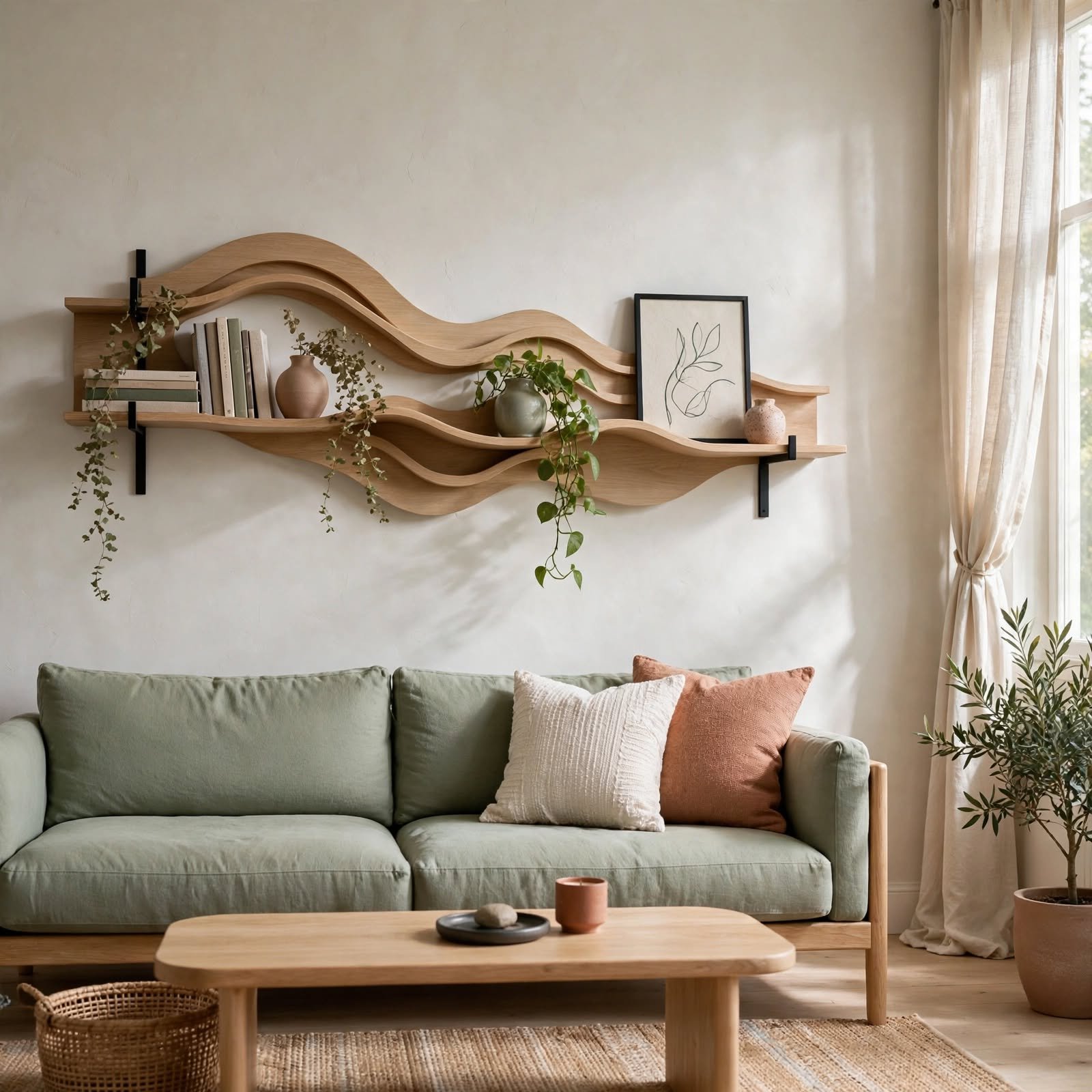 3. Wavy Wall Shelf for Wall Decor