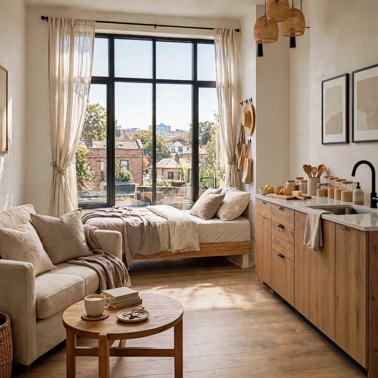 9. Window-Anchored Layout for Studio Apartment Layout