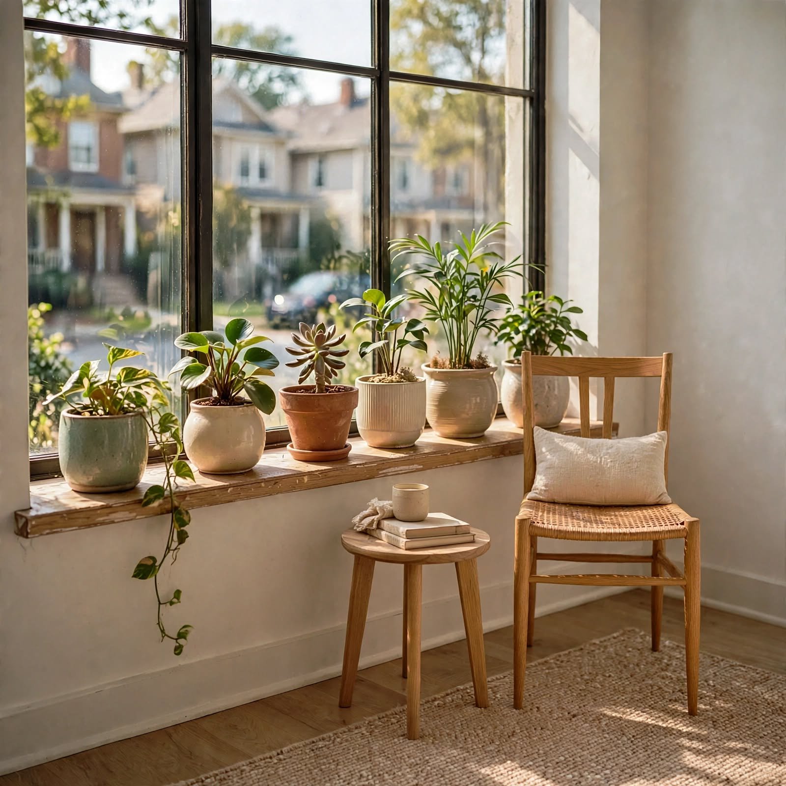 11. Windowsill Plant Display for Apartment Decor Inspiration