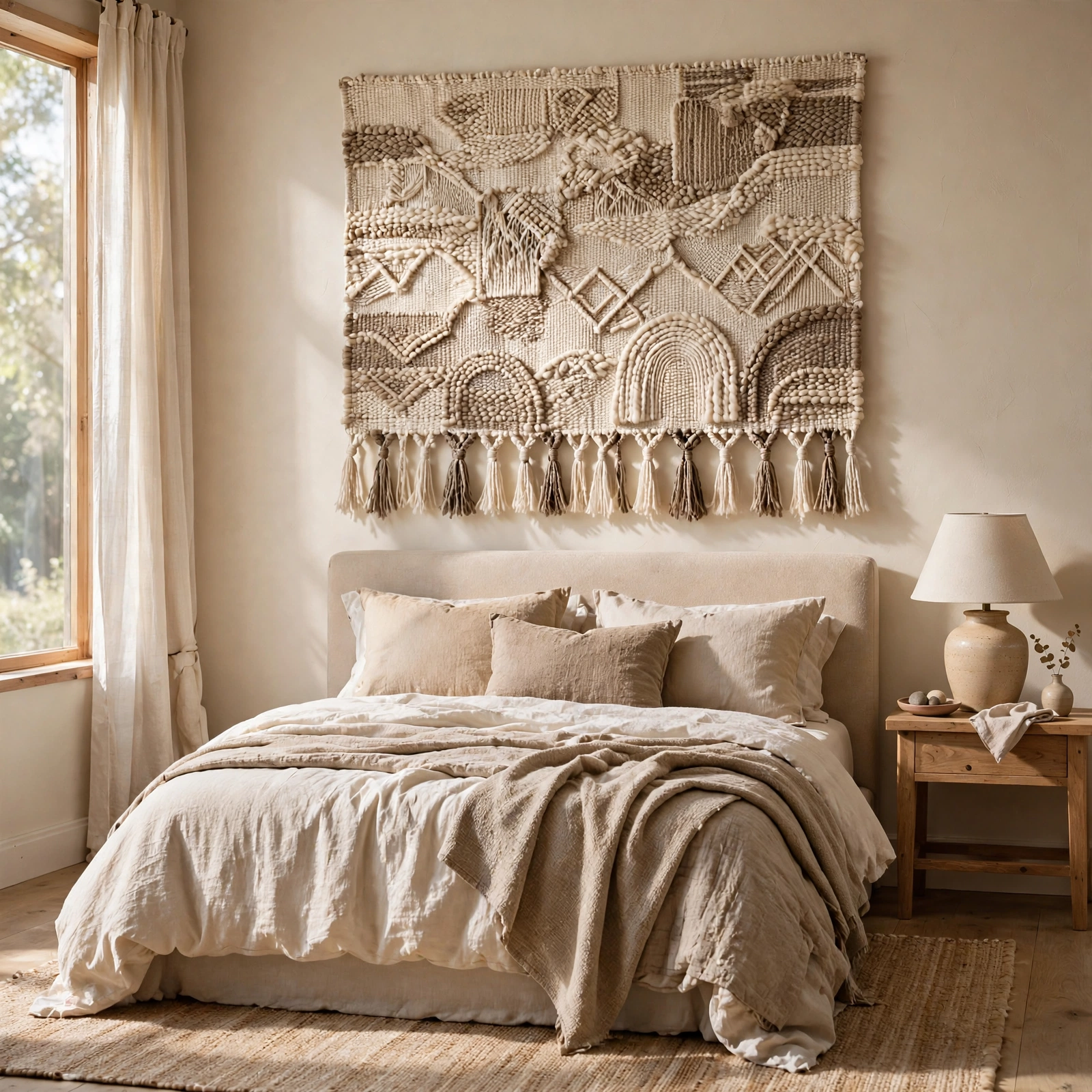 3. Woven Tapestry Panel for Wall Decor Bedroom