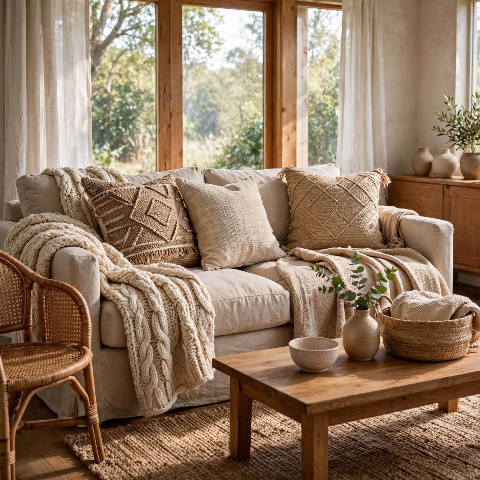 10. Woven Textile Layering for Apartment Inspiration