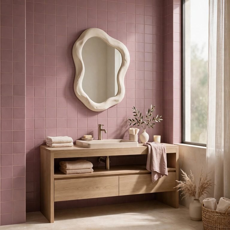 pink bathroom decor
