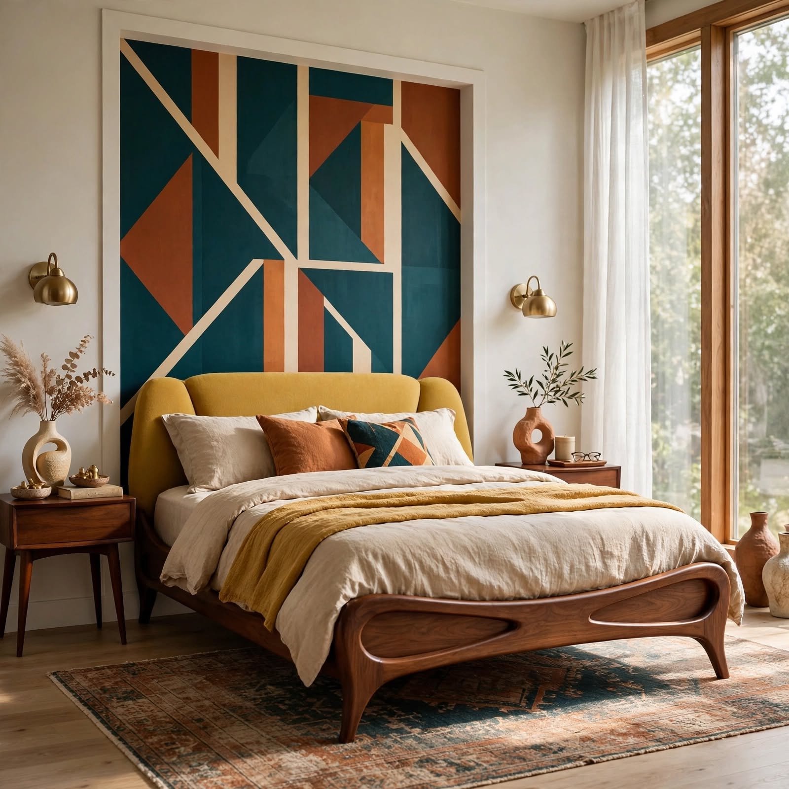 1. Accent Wall Behind Headboard Only for Bedroom Wallpaper Ideas