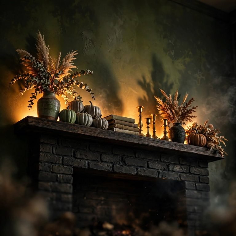 halloween fireplace decor