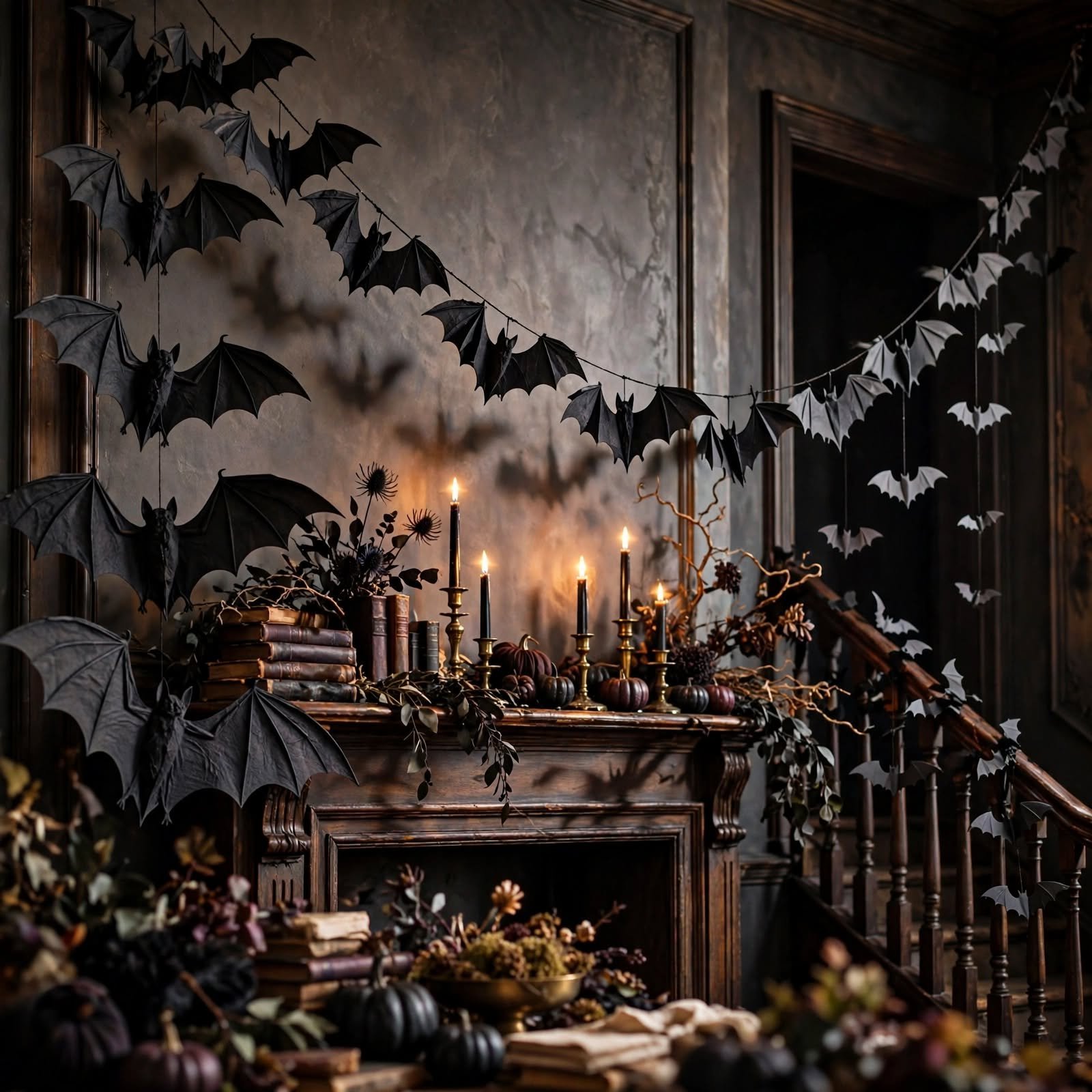 halloween mantel decor
