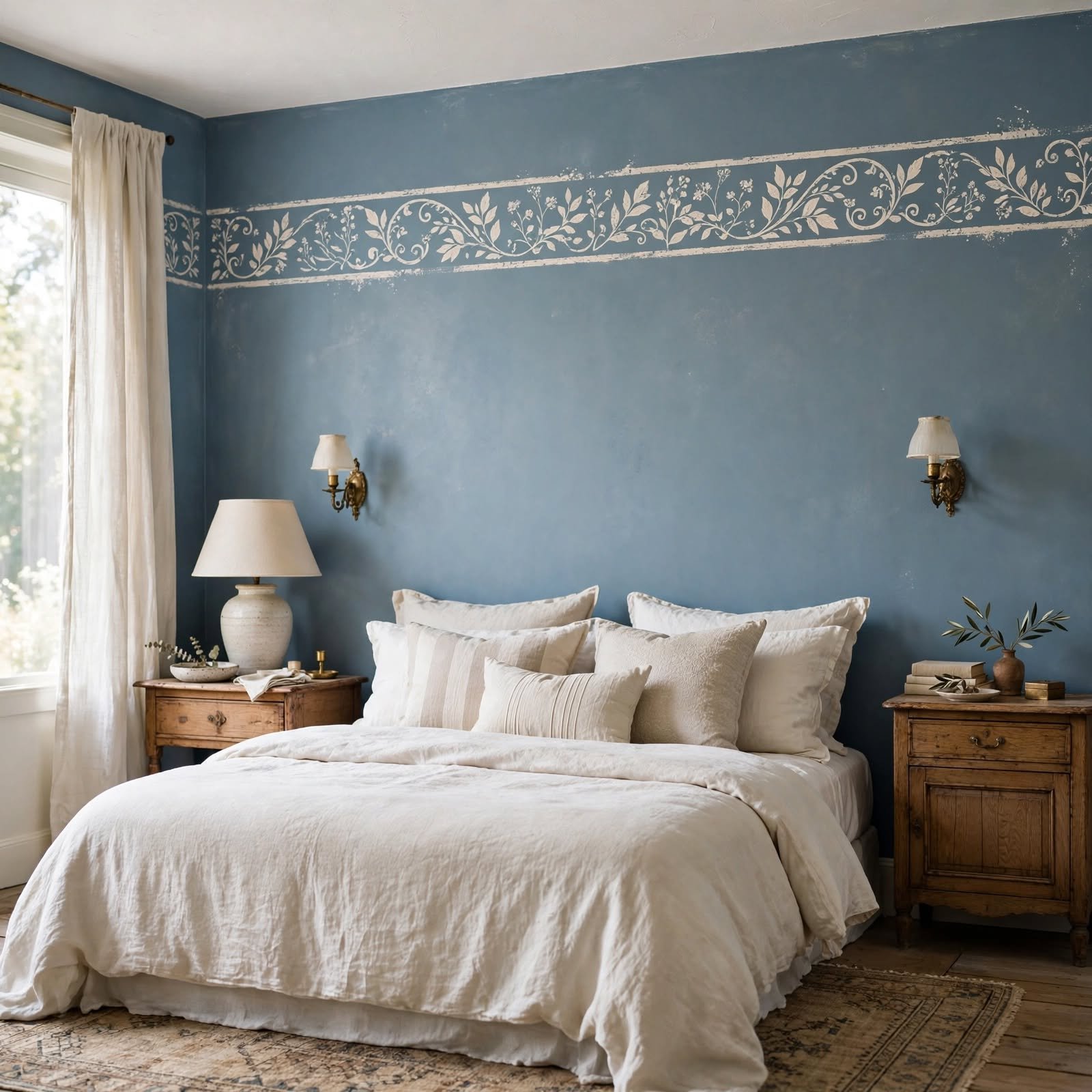 17. Chalk Paint Stencil Border for DIY Wallpaper
