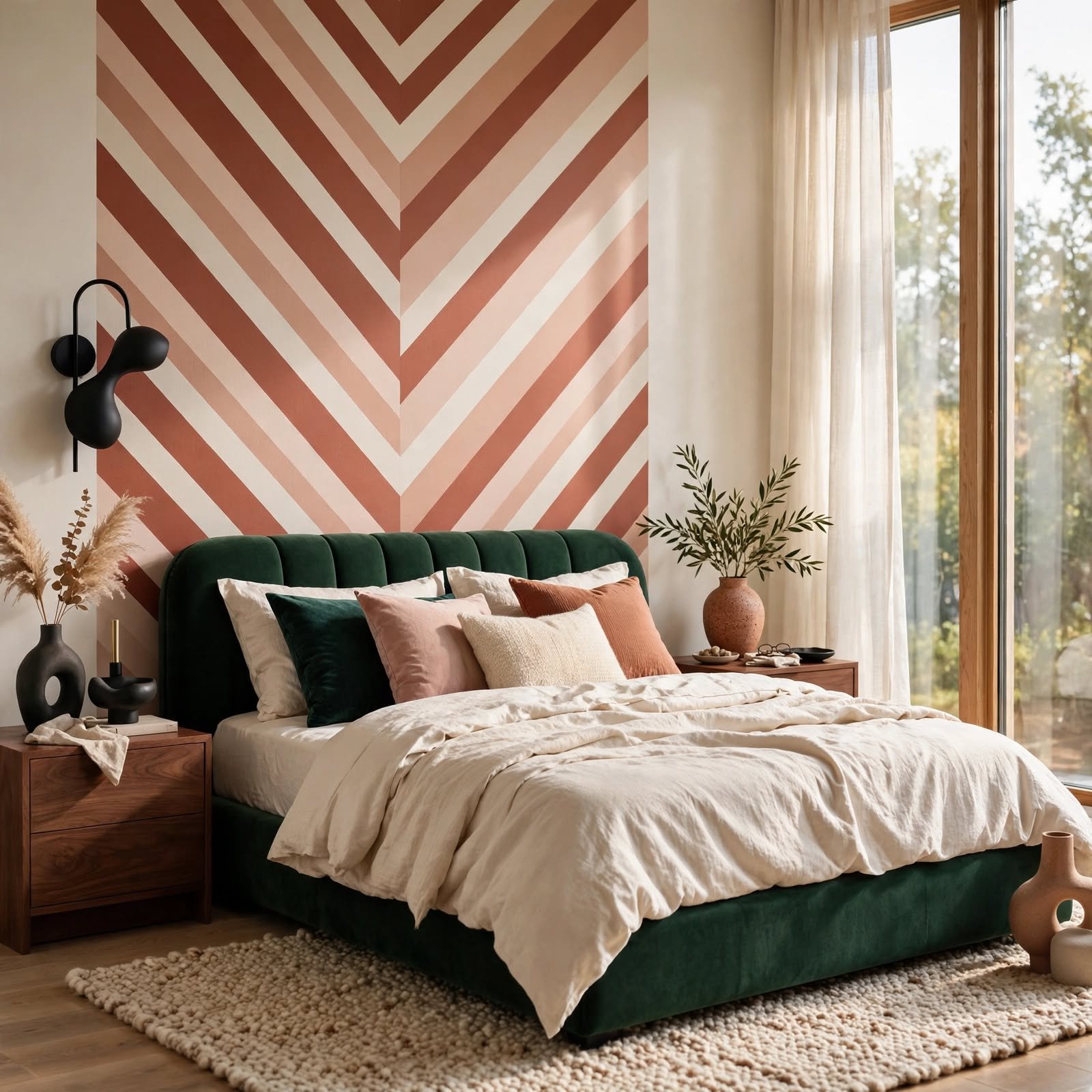 13. Chevron Stripe Bedroom Wallpaper for Bedroom Wallpaper Ideas