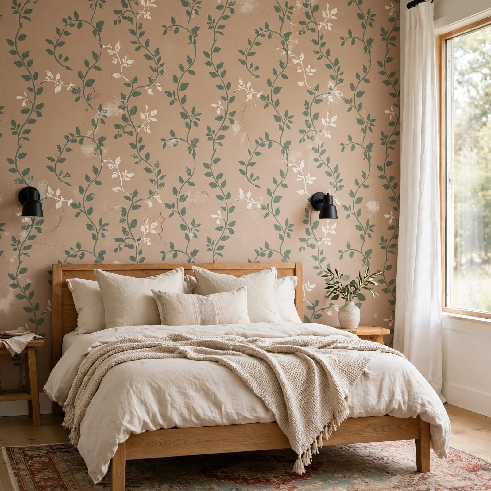 1. DIY Roller Print Pattern Wall for DIY Wallpaper
