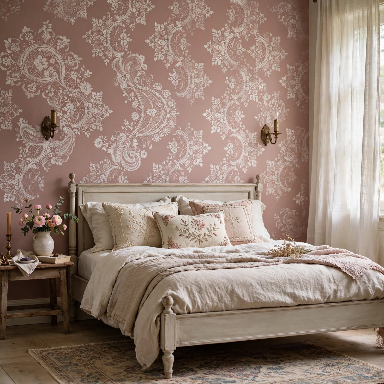 16. Doily Lace Stencil Pattern for DIY Wallpaper