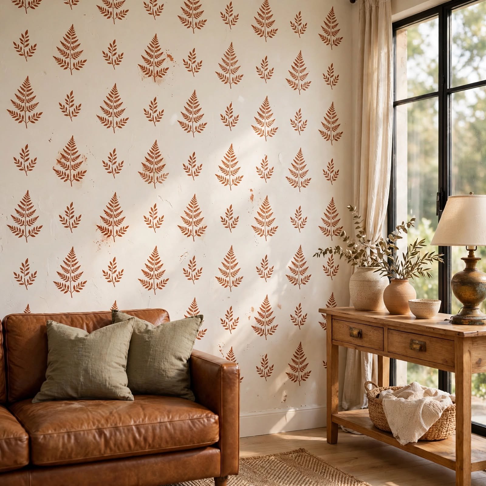 7. Freezer Paper Stencil Technique for DIY Wallpaper