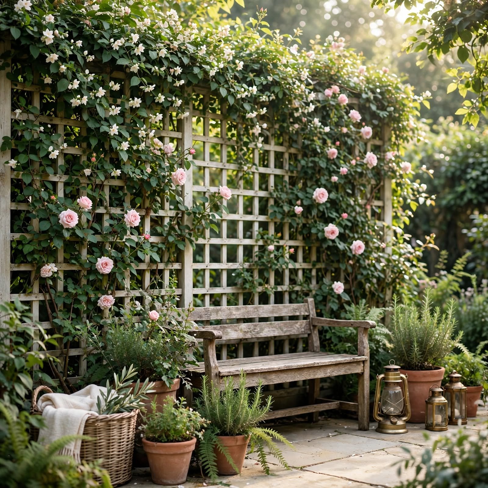 15. Garden Trellis Wall Feature for Outdoor Wall Decor