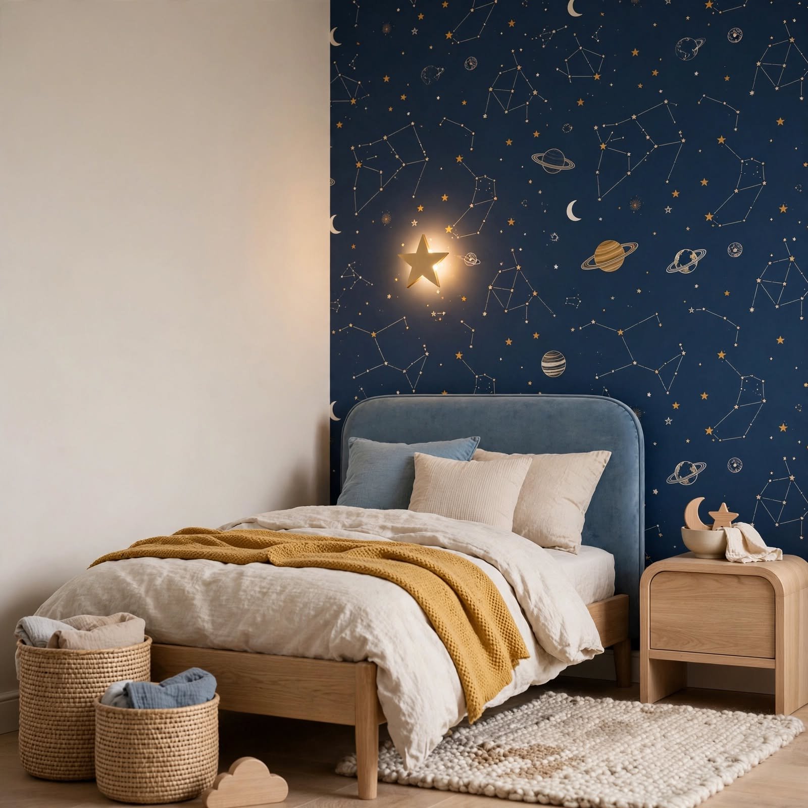 7. Kids Bedroom Constellation Wallpaper for Bedroom Wallpaper Ideas