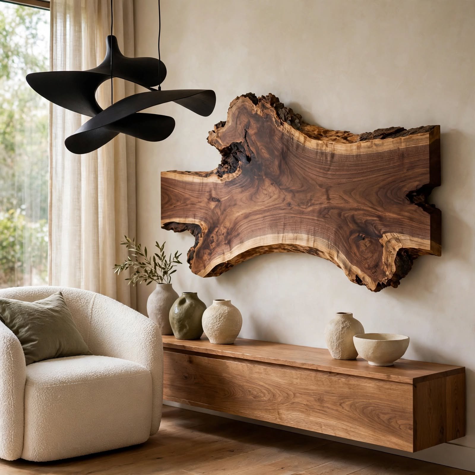 1. Live Edge Wood Slab Art for Wooden Wall Decor