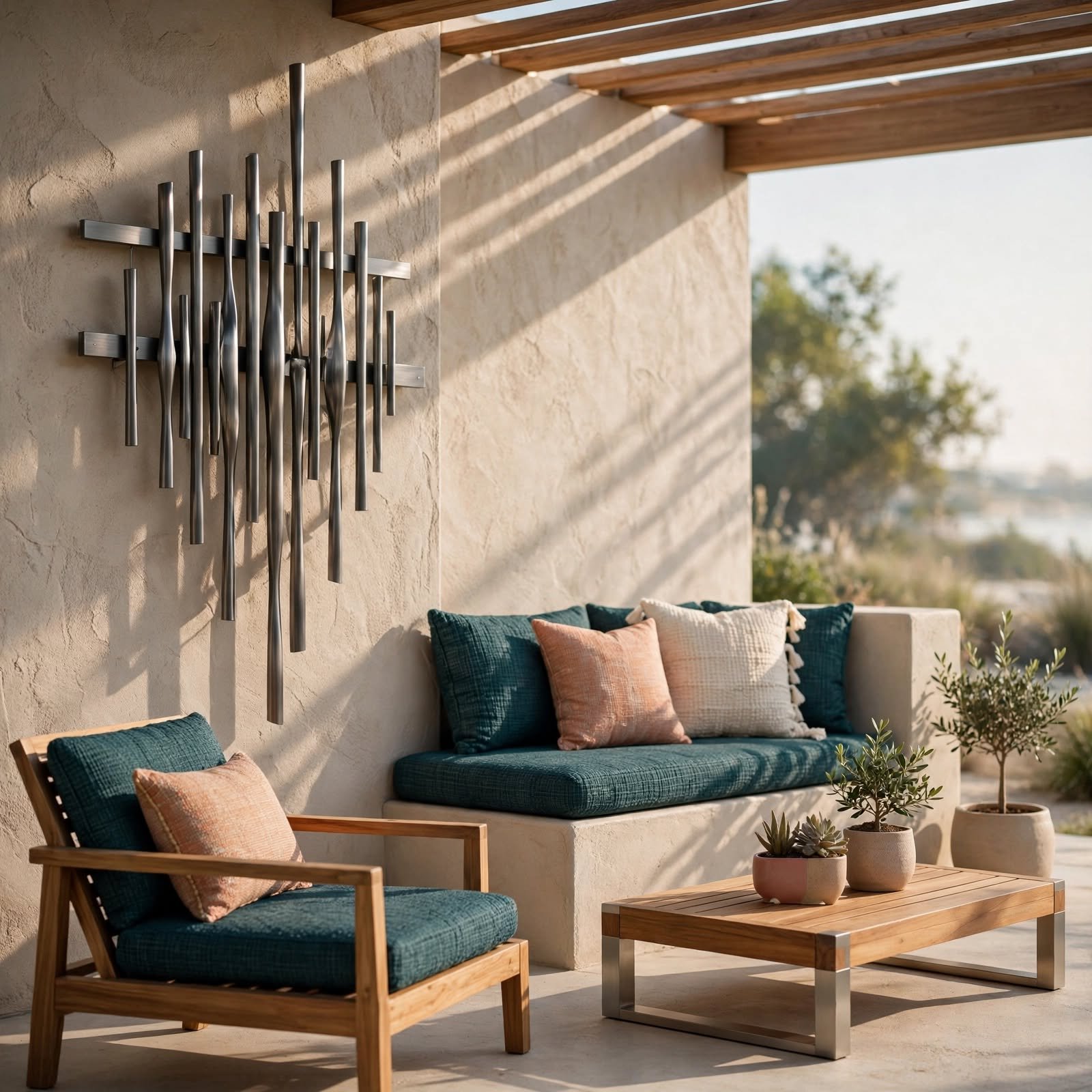 10. Metal Wind Chime Wall Display for Outdoor Wall Decor