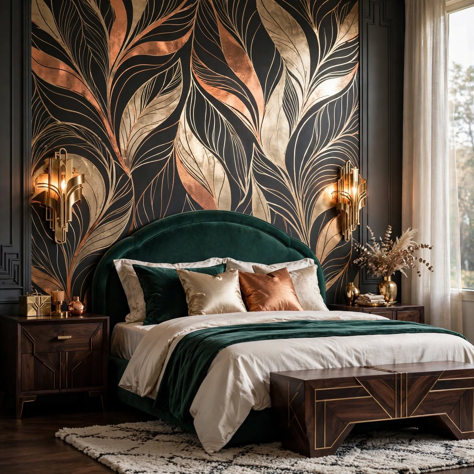 9. Metallic Foil Accent Wallpaper for Wallpaper Ideas