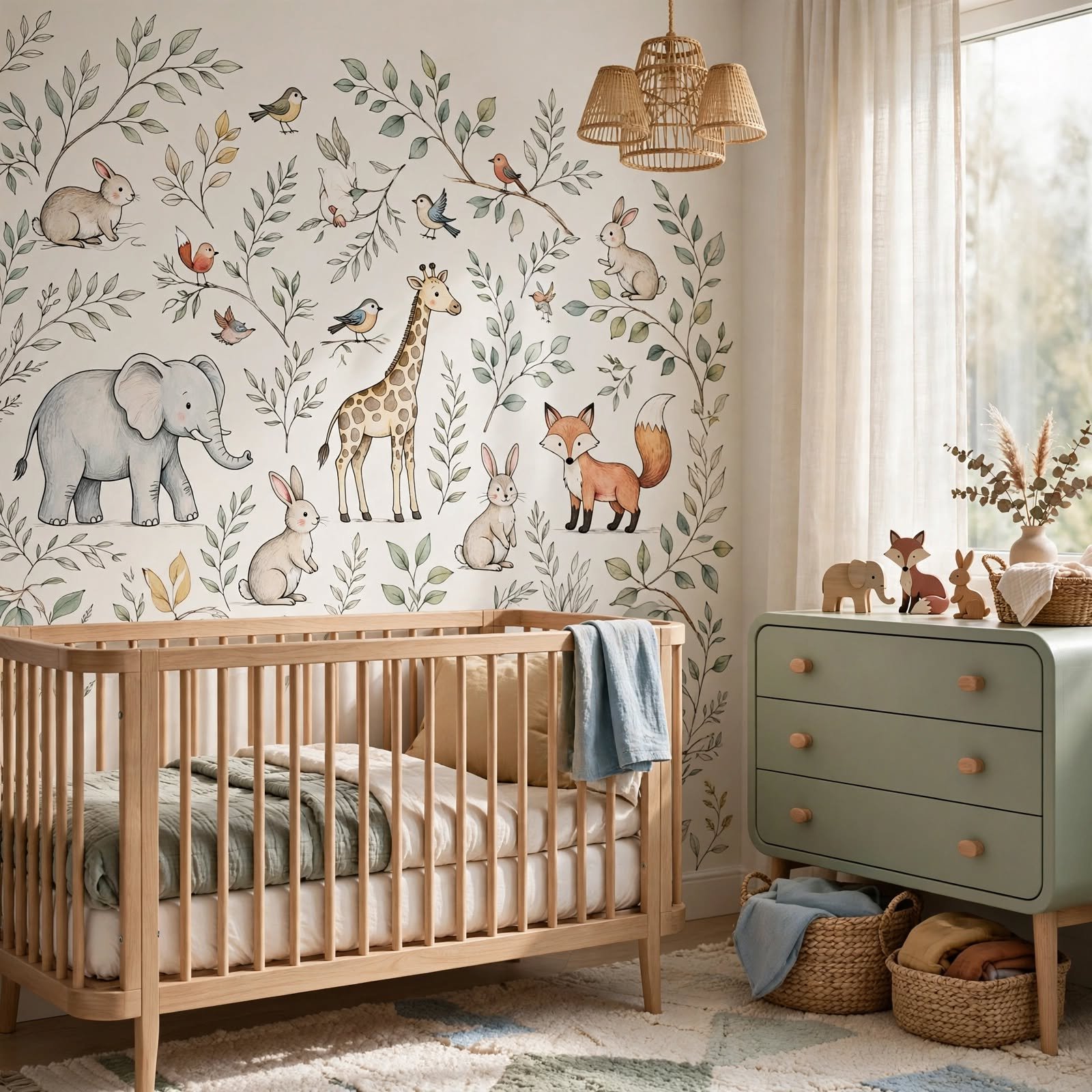 3. Nursery Whimsical Animal Wallpaper for Wallpaper Bedroom