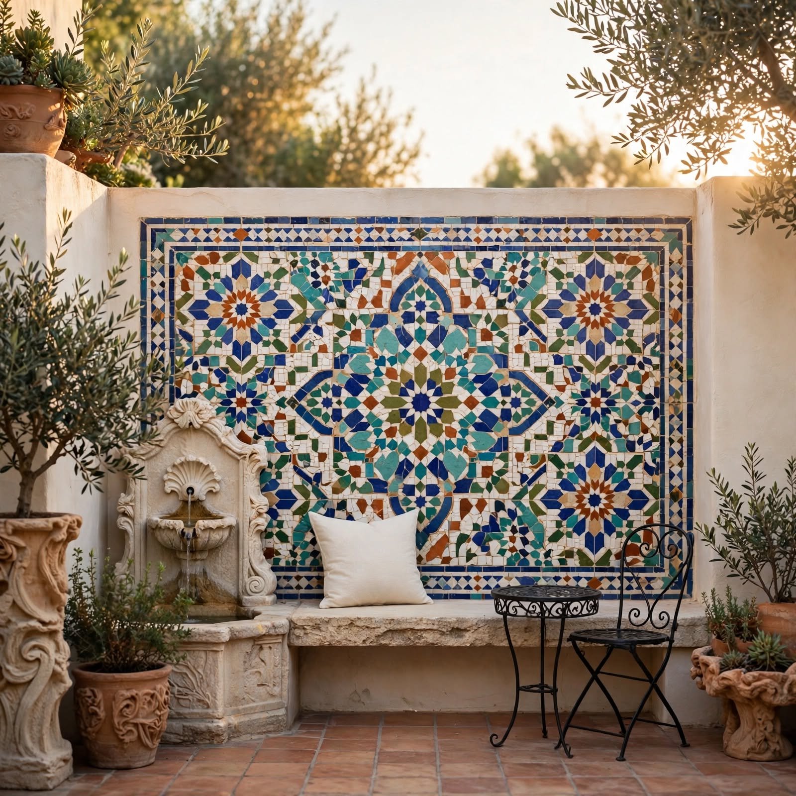 3. Outdoor Mosaic Tile Mural for Outdoor Wall Decor