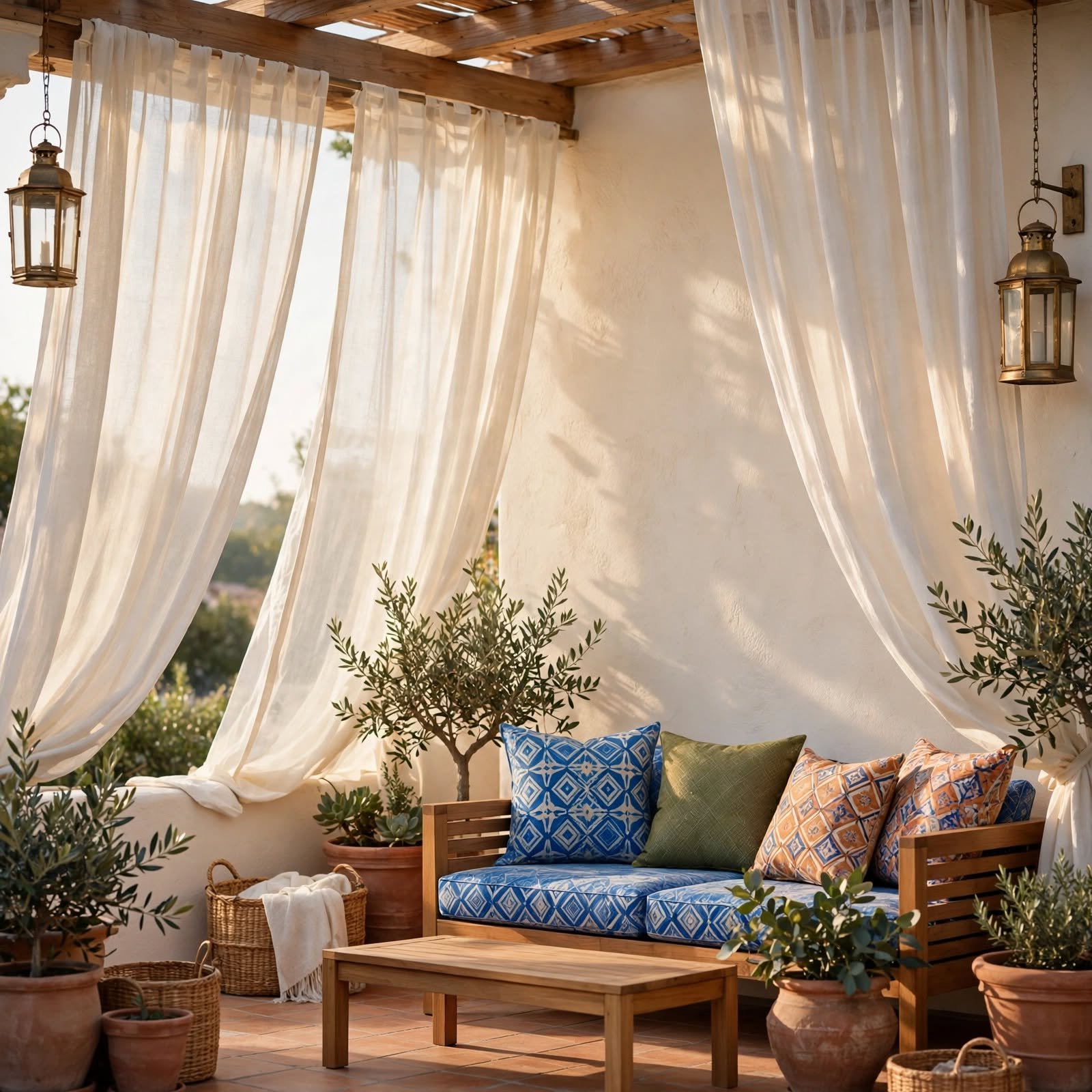 14. Patio Curtain Privacy Drape for Outdoor Wall Decor