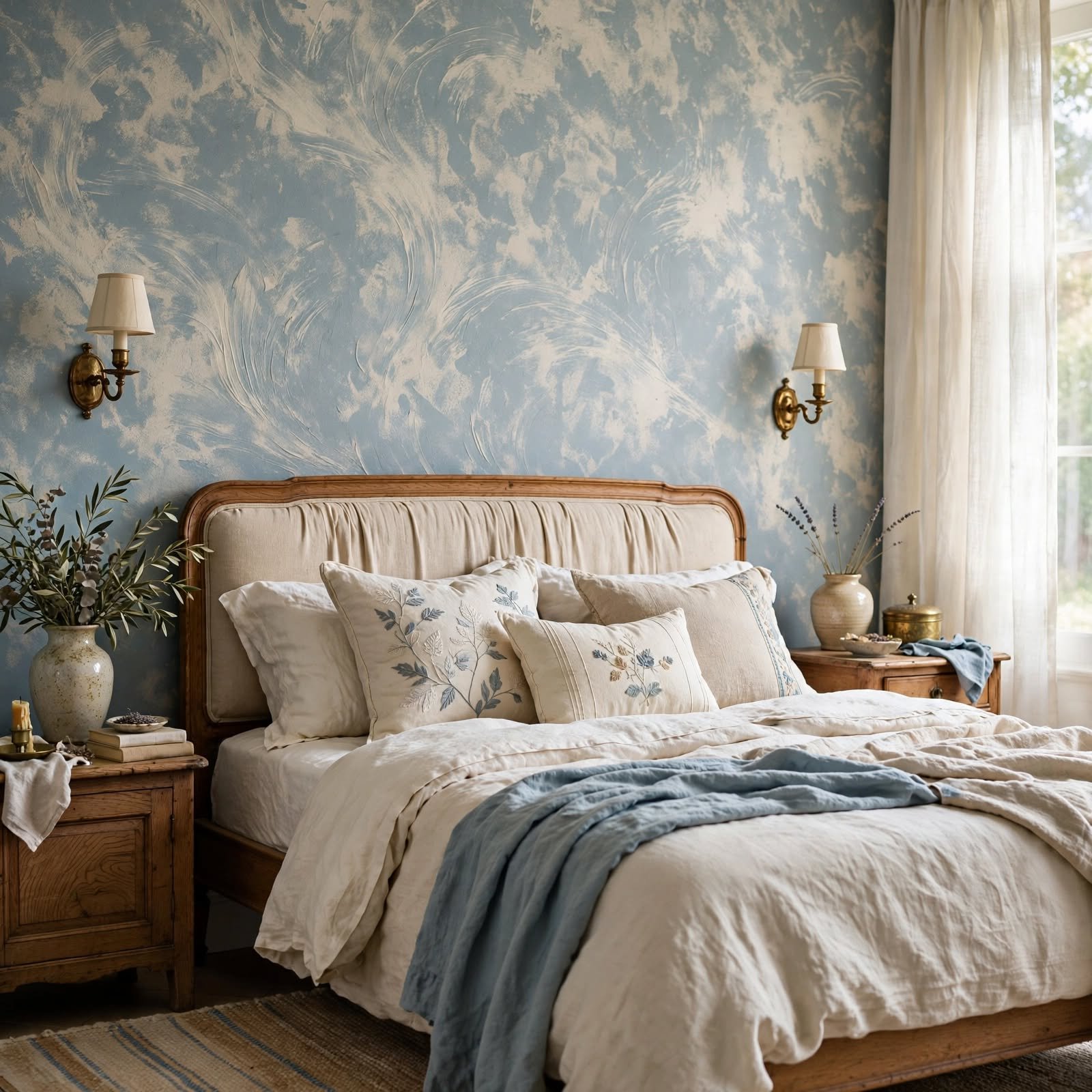 11. Rag-Rolled Faux Texture Wall for DIY Wallpaper