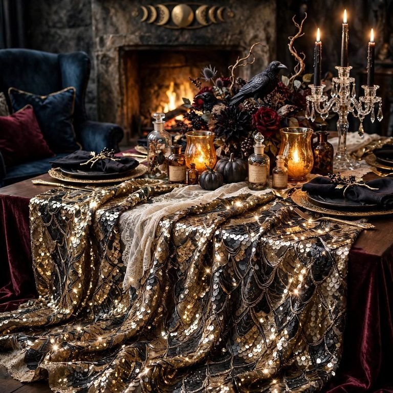 gothic glam halloween decor