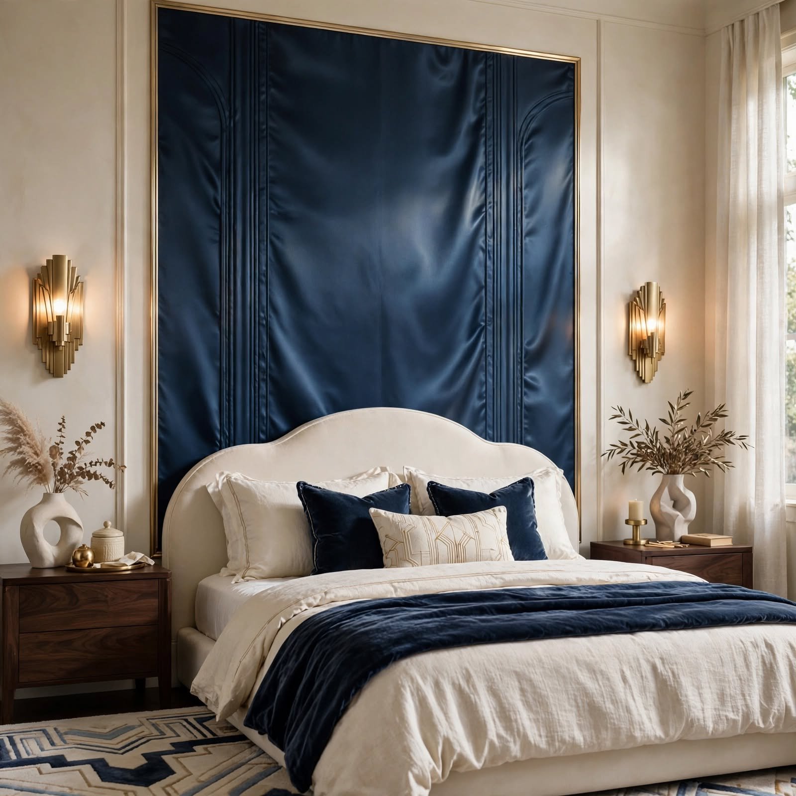 6. Silk-Look Wallpaper Panel for Wallpaper Ideas for Bedroom