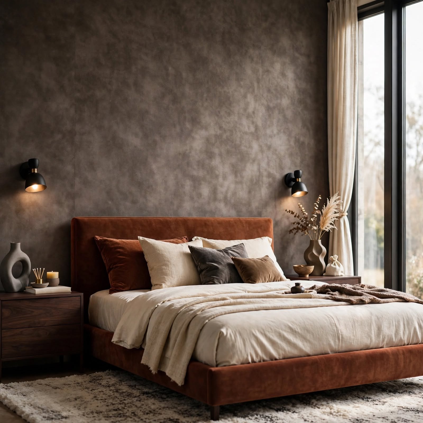 5. Textured Faux Suede Wallpaper for Bedroom Wallpaper Ideas