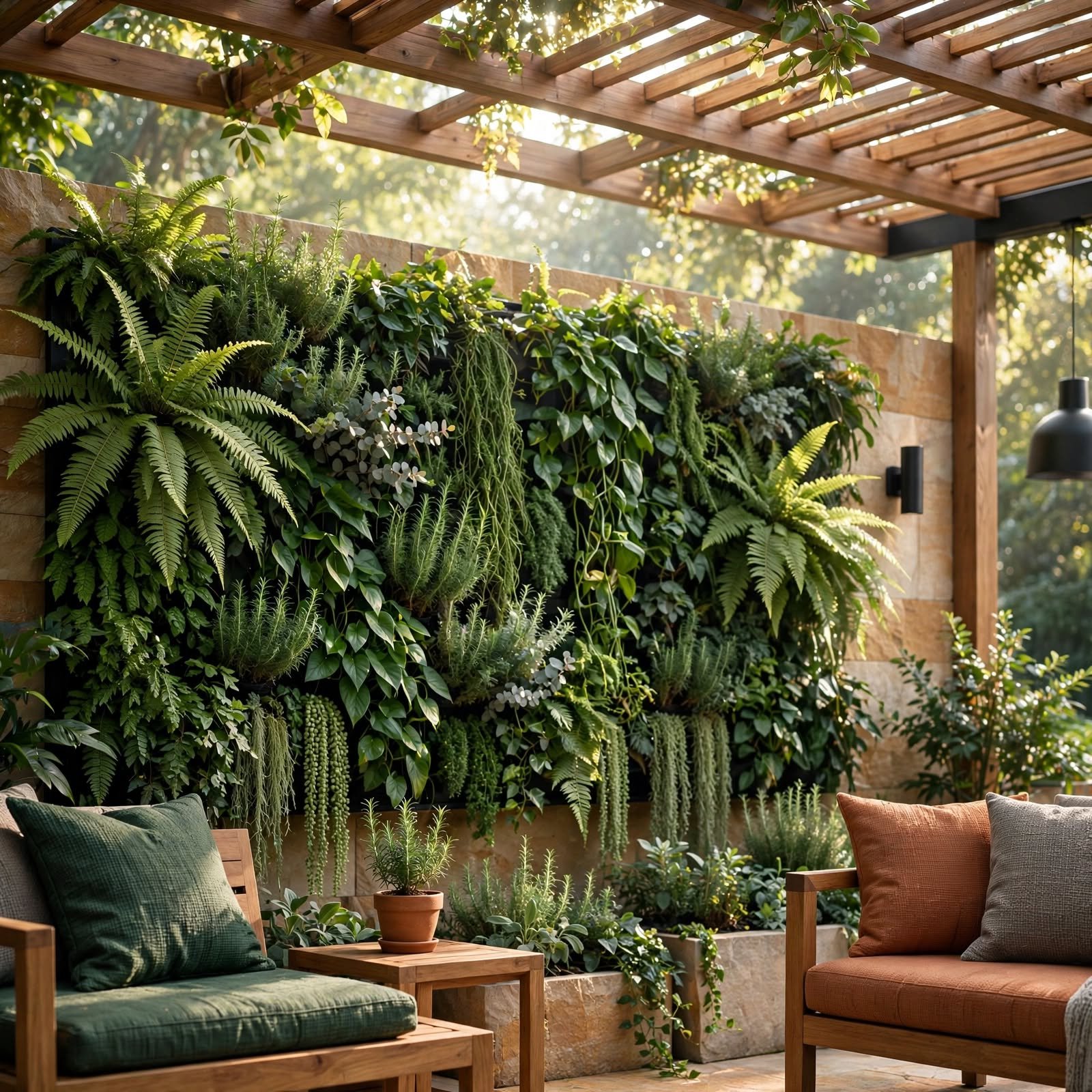 2. Vertical Garden Living Wall for Outdoor Wall Decor
