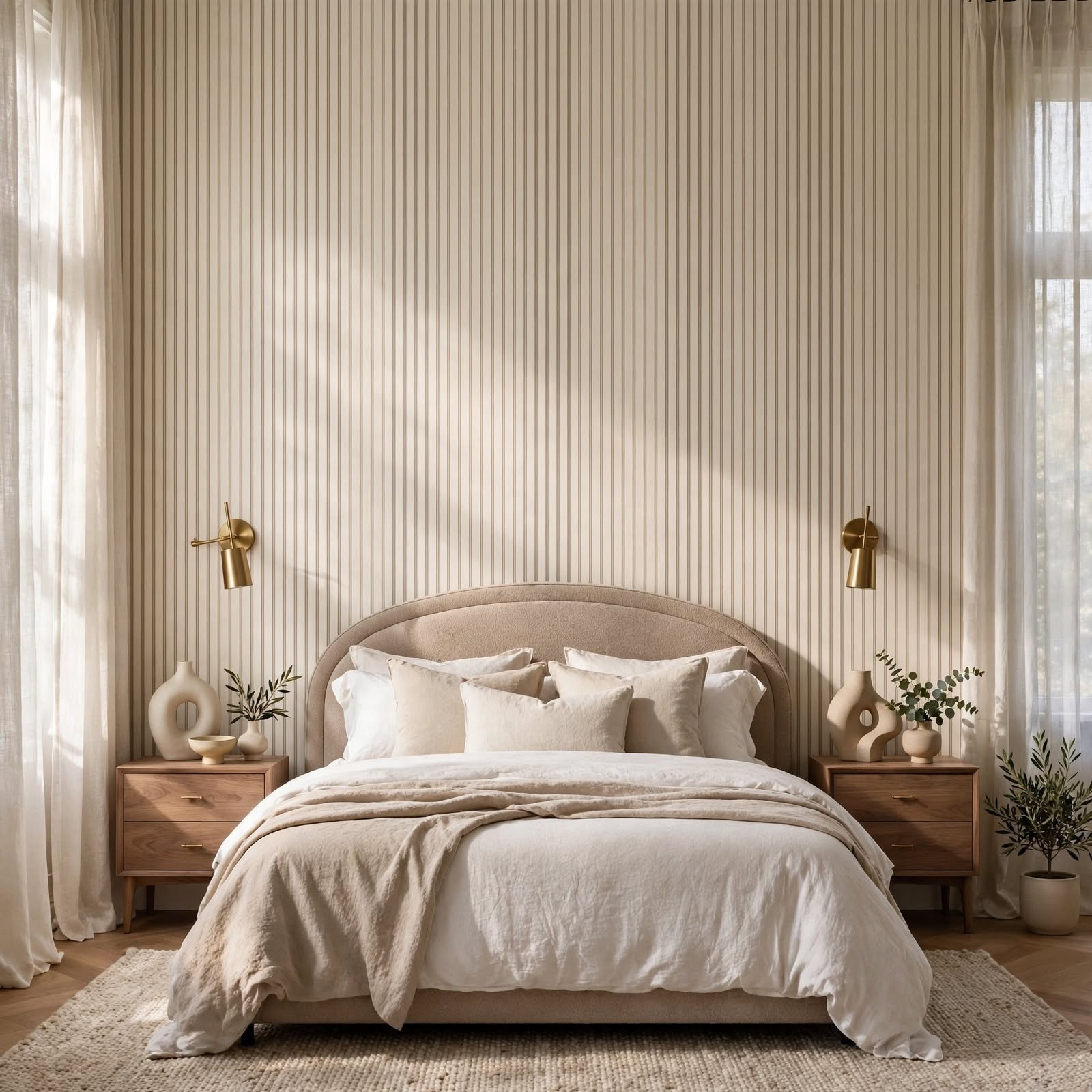 10. Vertical Pinstripe Wallpaper for Wallpaper Ideas for Bedroom