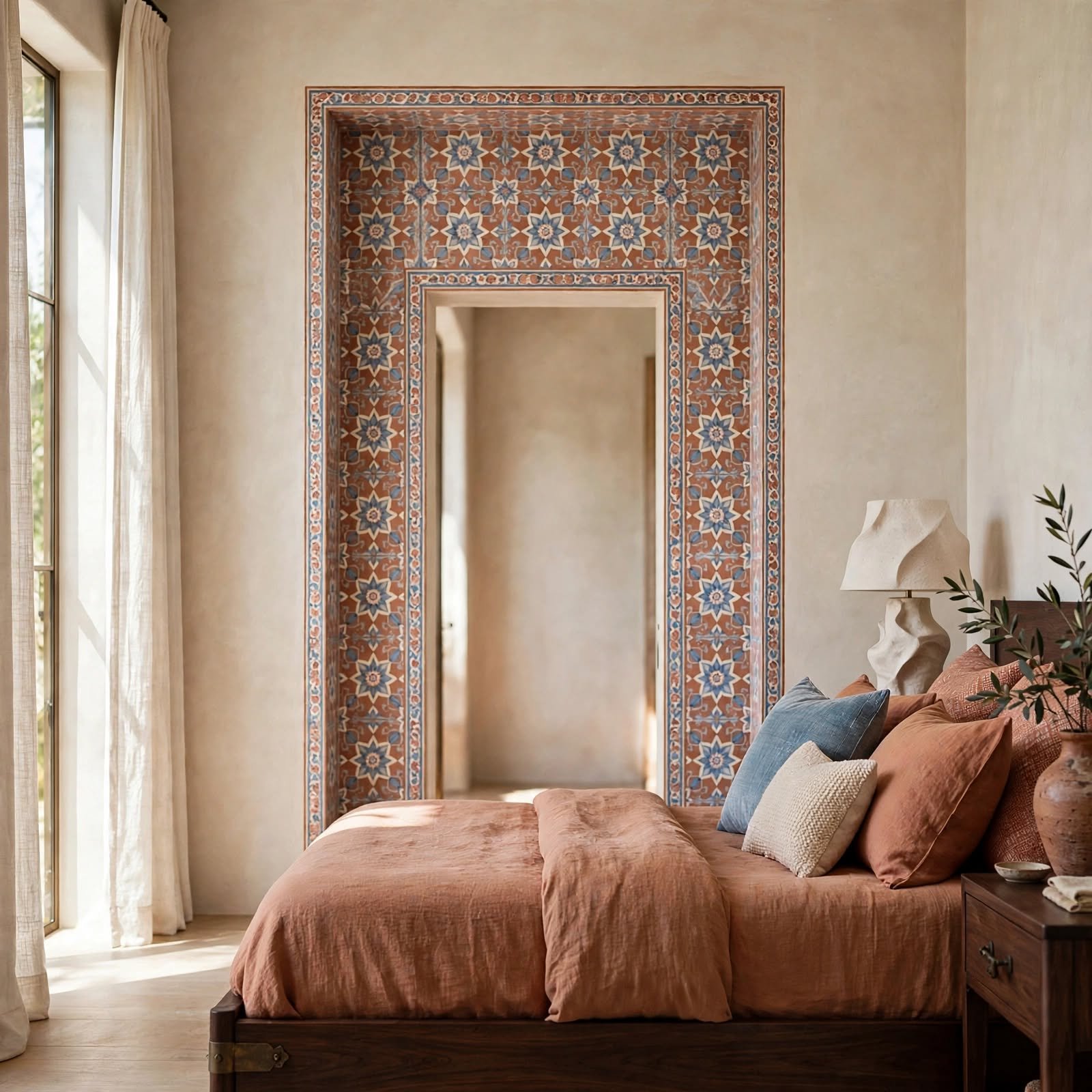 13. Wallpaper Doorway Frame Accent for Wallpaper Bedroom