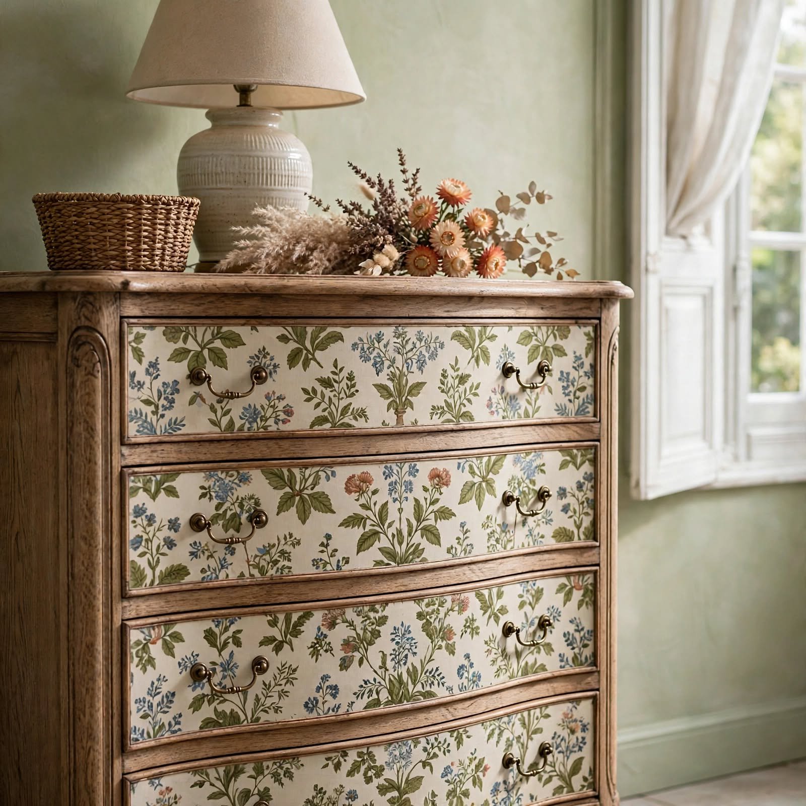11. Wallpapered Furniture Drawer Fronts for Wallpaper Ideas