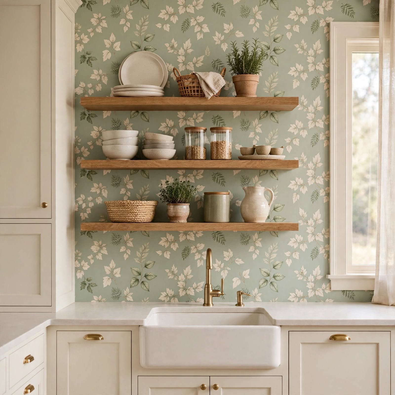 8. Wallpapered Range Hood Surround for Kitchen Wallpaper Ideas